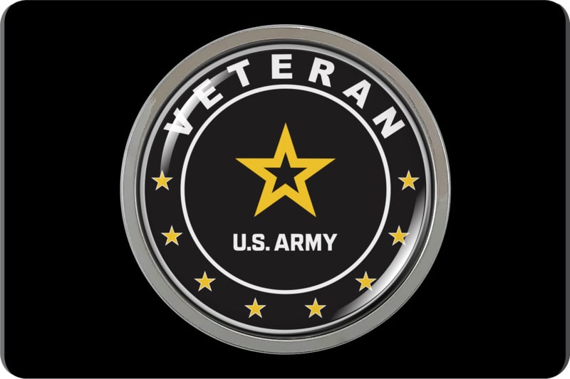 U.S. Army Veteran - Tow Hitch Cover with Chrome Emblem